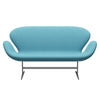 Fritz Hansen Swan™ Sofa 2 Seater, Silver Grey/Divina Turquoise Light