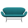 Fritz Hansen Swan™ Sofa 2 Seater, Silver Grey/Fame Green Turquoise