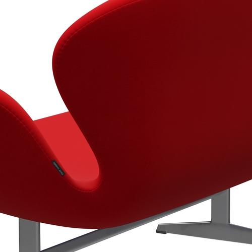 [product_category]-Fritz Hansen Swan Sofa 2 Seater, Silver Grey/Fame Red (64119)-Fritz Hansen-3321-F64119-SGBASE-FRI-5