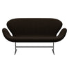 Fritz Hansen Swan™ Sofa 2 Seater, Silver Grey/Hallingdal Black/Brown