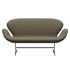 Fritz Hansen Swan™ Sofa 2 Seater, Silver Grey/Hallingdal Grey/Brown