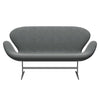 Fritz Hansen Svanesofa 2-Personers, Silver Grey/Hallingdal White Black