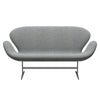 Fritz Hansen Svanesofa 2-Personers, Silver Grey/Hallingdal White Grey