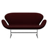 Fritz Hansen Swan™ Sofa 2 Seater, Silver Grey/Hallingdal Wine Red