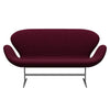 Fritz Hansen Swan™ Sofa 2 Seater, Silver Grey/Hallingdal Wine Red/Violet