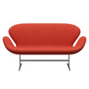 Fritz Hansen Swan™ Sofa 2 Seater, Silver Grey/Steelcut Light Red