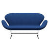 Fritz Hansen Svanesofa 2-Personers, Silver Grey/Steelcut Trio Cobalt Blue