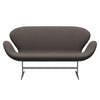 Fritz Hansen Svanesofa 2-Personers, Silver Grey/Steelcut Trio Red/Light Brown