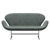 Fritz Hansen Swan™ Sofa 2 Seater, Silver Grey/Sunniva Black/White