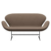 Fritz Hansen Swan™ Sofa 2 Seater, Silver Grey/Sunniva Chocolate/Tan