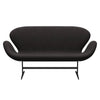 Fritz Hansen Swan™ Sofa 2 Seater, Warm Graphite/Canvas Black