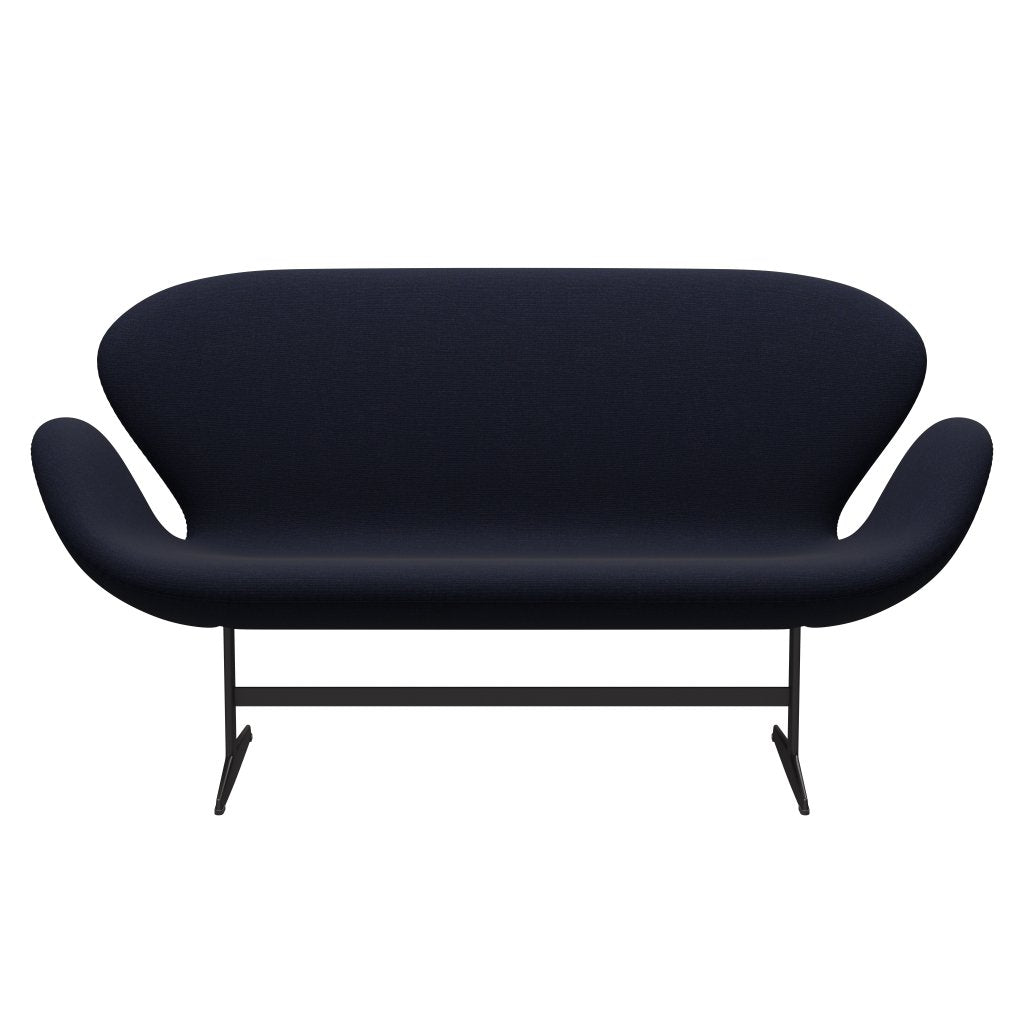 [product_category]-Fritz Hansen Swan Sofa 2 Seater, Warm Graphite/Canvas Dark Blue-Fritz Hansen-3321-CA0794-WGBASE-FRI-1