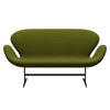 Fritz Hansen Swan™ Sofa 2 Seater, Warm Graphite/Canvas Light Grass Green