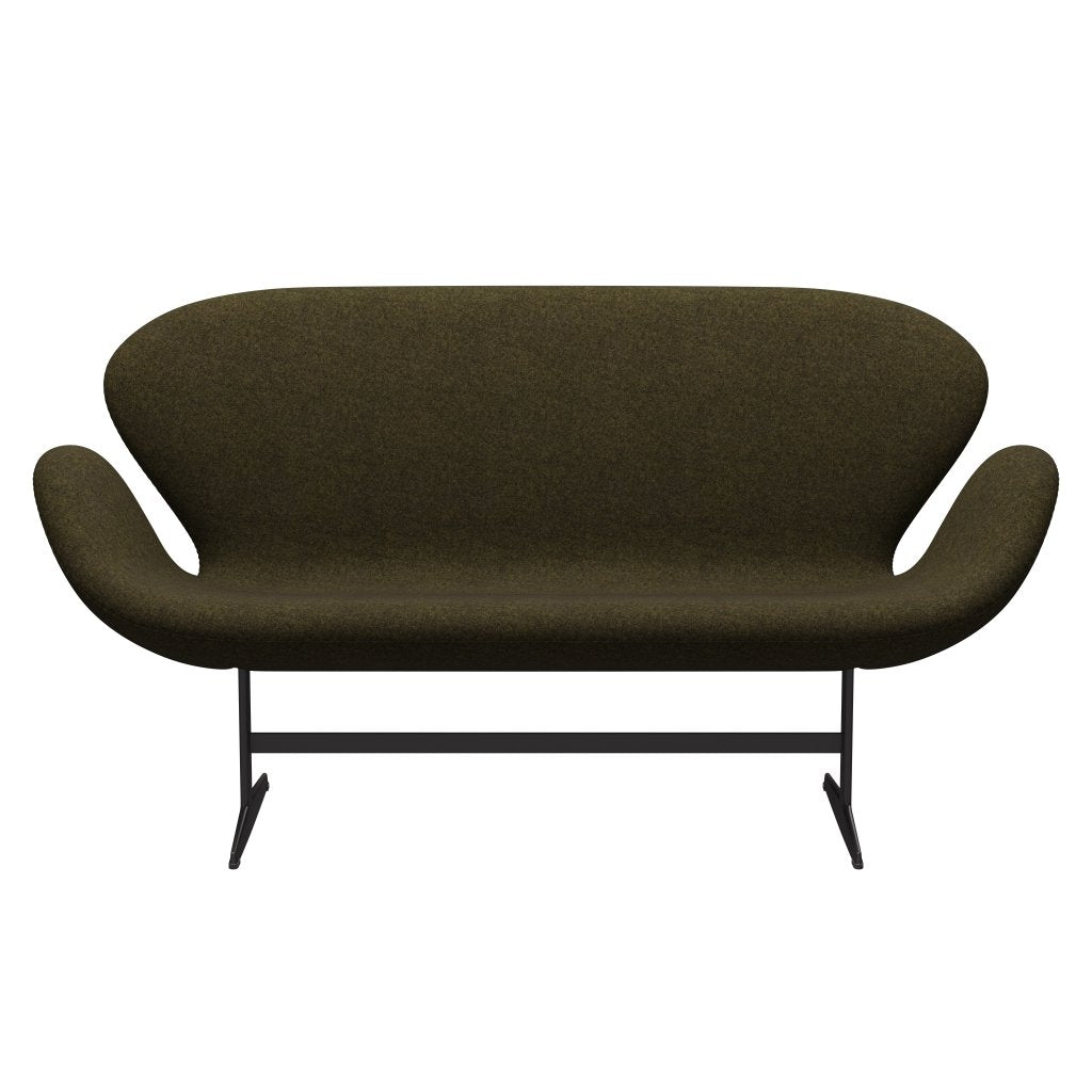 [product_category]-Fritz Hansen Swan Sofa 2 Seater, Warm Graphite/Divina Melange Dusty Olive-Fritz Hansen-3321-DIM467-WGBASE-FRI-1