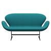 Fritz Hansen Swan™ Sofa 2 Seater, Warm Graphite/Fame Green Turquoise