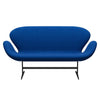 Fritz Hansen Swan™ Sofa 2 Seater, Warm Graphite/Hallingdal Blue/Light Turquoise