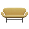 Fritz Hansen Swan™ Sofa 2 Seater, Warm Graphite/Hallingdal Yellow/White