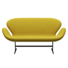 Fritz Hansen Swan™ Sofa 2 Seater, Warm Graphite/Steelcut Light Green/Yellow