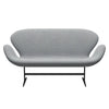 Fritz Hansen Swan™ Sofa 2 Seater, Warm Graphite/Sunniva Light Grey/Light Blue