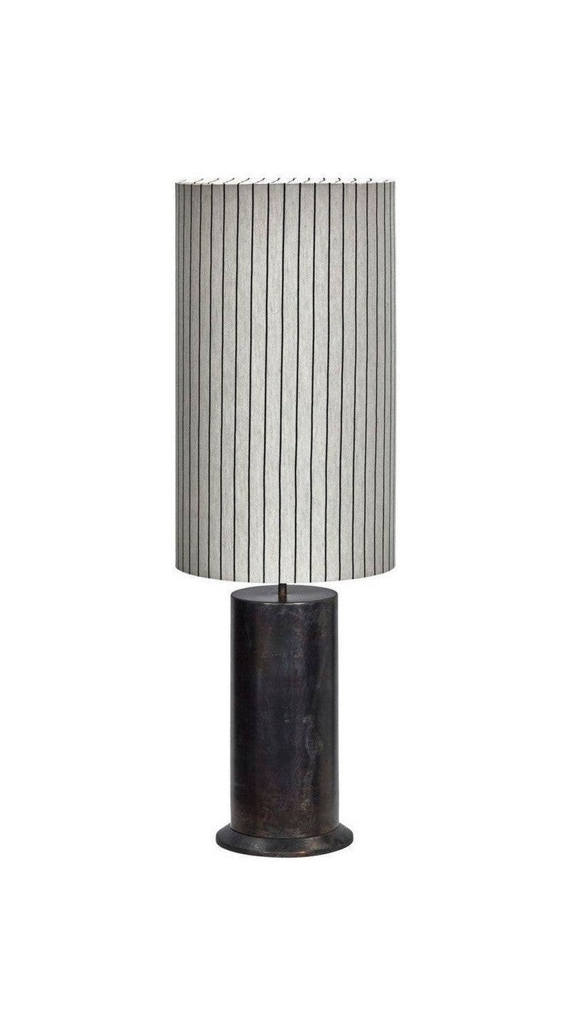 [product_category]-House Doctor Floor lamp, HDRafi base with HDShade, Antique brown base / Off-white w. black stripes shade-House Doctor-5707644895867-203661019-HOU-1