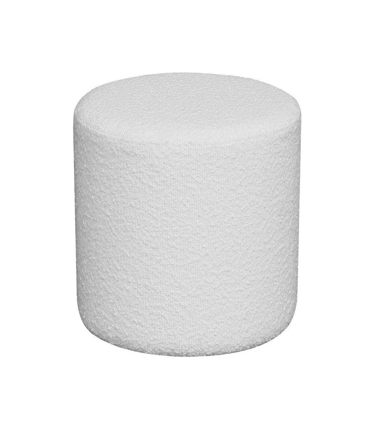 House Nordic Ejby Puf In Bouclé, White, ø34x36 Cm, Hn1232