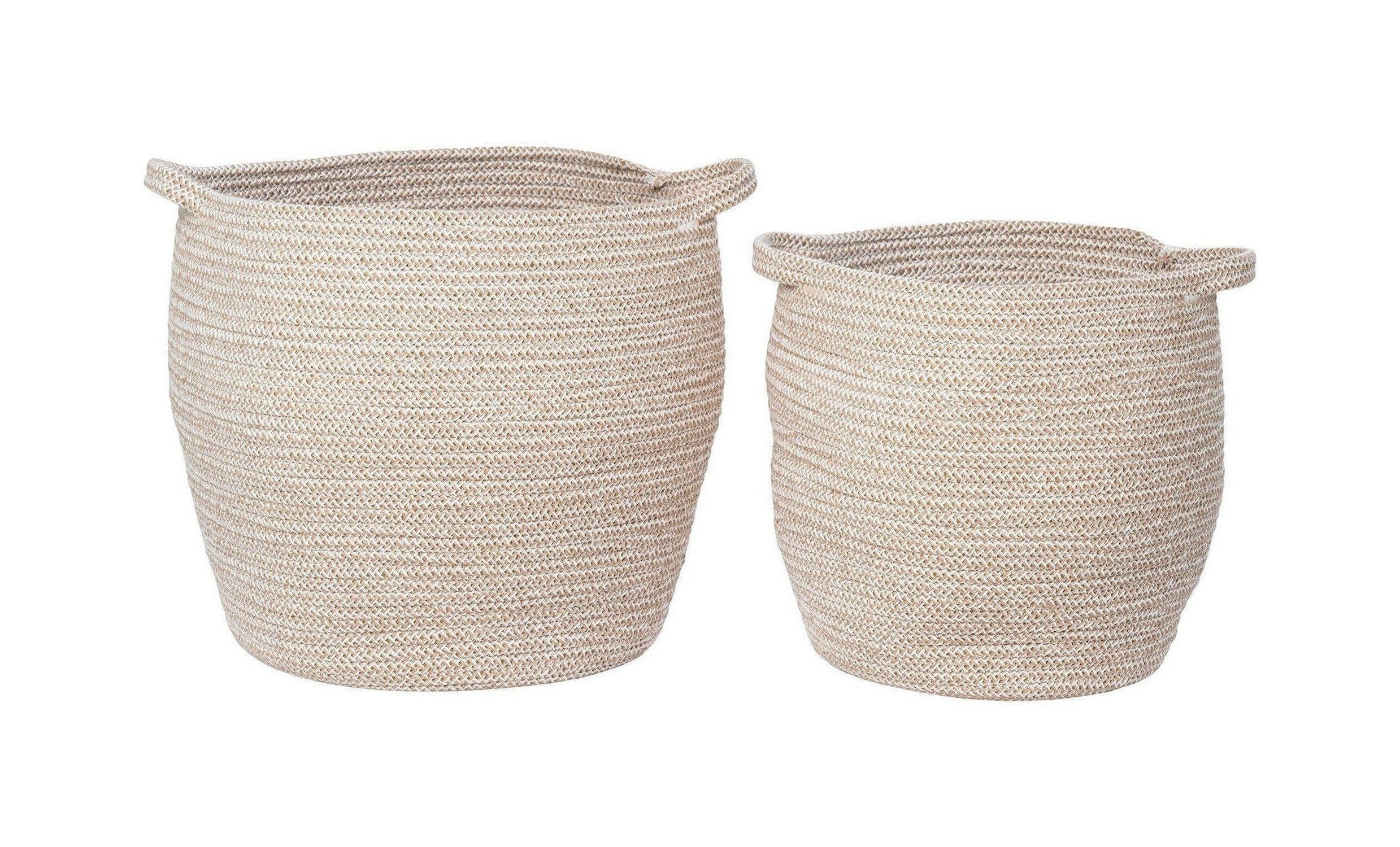 House Nordic Lamas Baskets, Cotton, Beige, Set Of 2