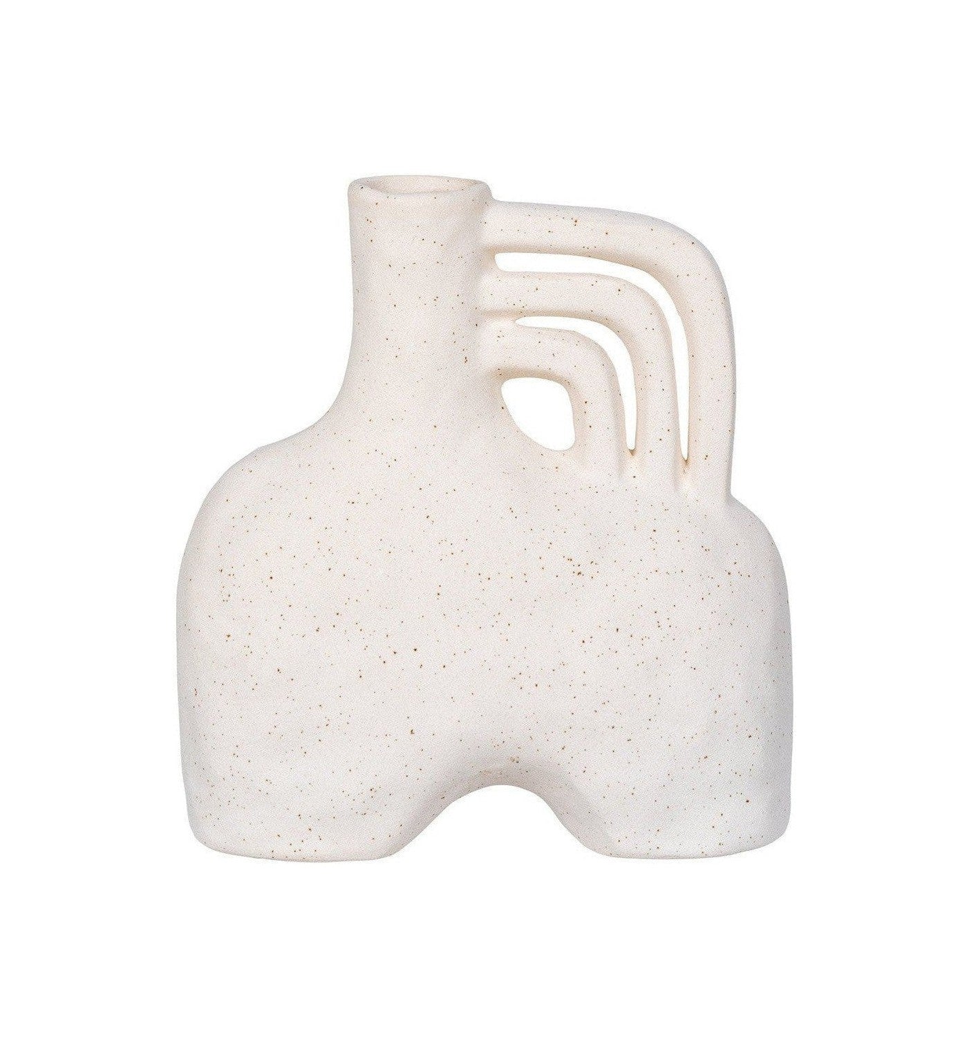 House Nordic Vase, Ceramic, Beige, 18,5x8x19,5 Cm