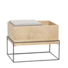 Hübsch Collect Bench M/Cushion/Storage Oak Fsc Nature/Grey