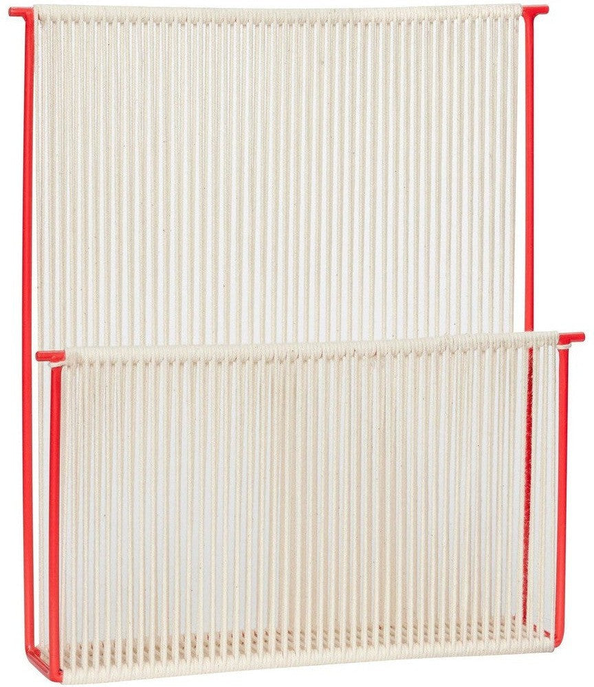 [product_category]-Hübsch String Wall Magazine Holder Red/White-Hübsch-5712772118665-021420-HUB-1