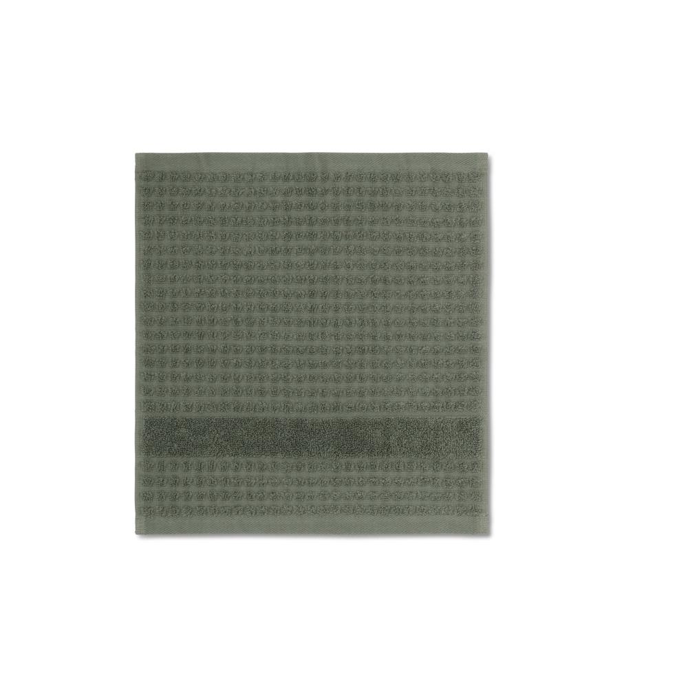 Juna Check Washcloth Dark Green, 30x30 Cm