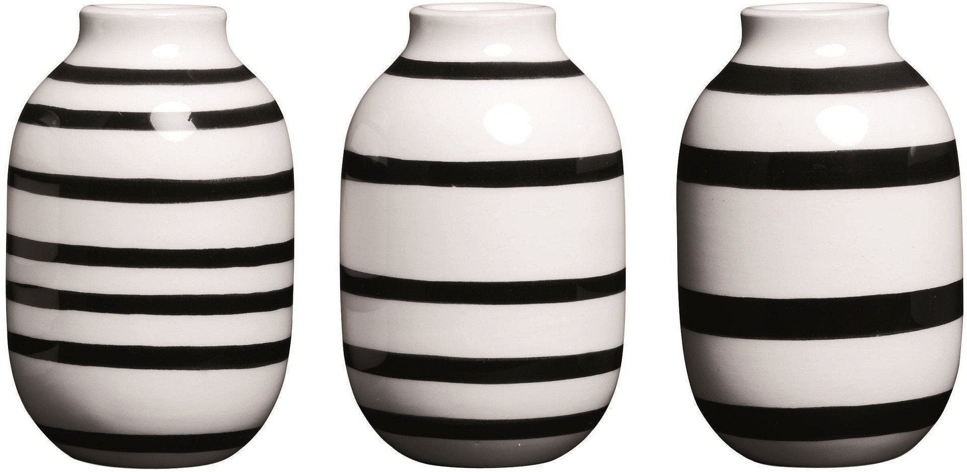 [product_category]-Kähler Omaggio Vases Black Mini, 3 P Cs-Kähler-5703779128009-691350-KAE-1