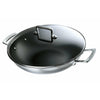 Le Creuset Wok Med Non-Stick Belægning Og Glaslåg 3-Ply Rustfrit Stål, 30 Cm