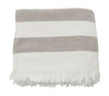 Meraki Barbarum Towel 100x180 Cm, White And Brown Stripes