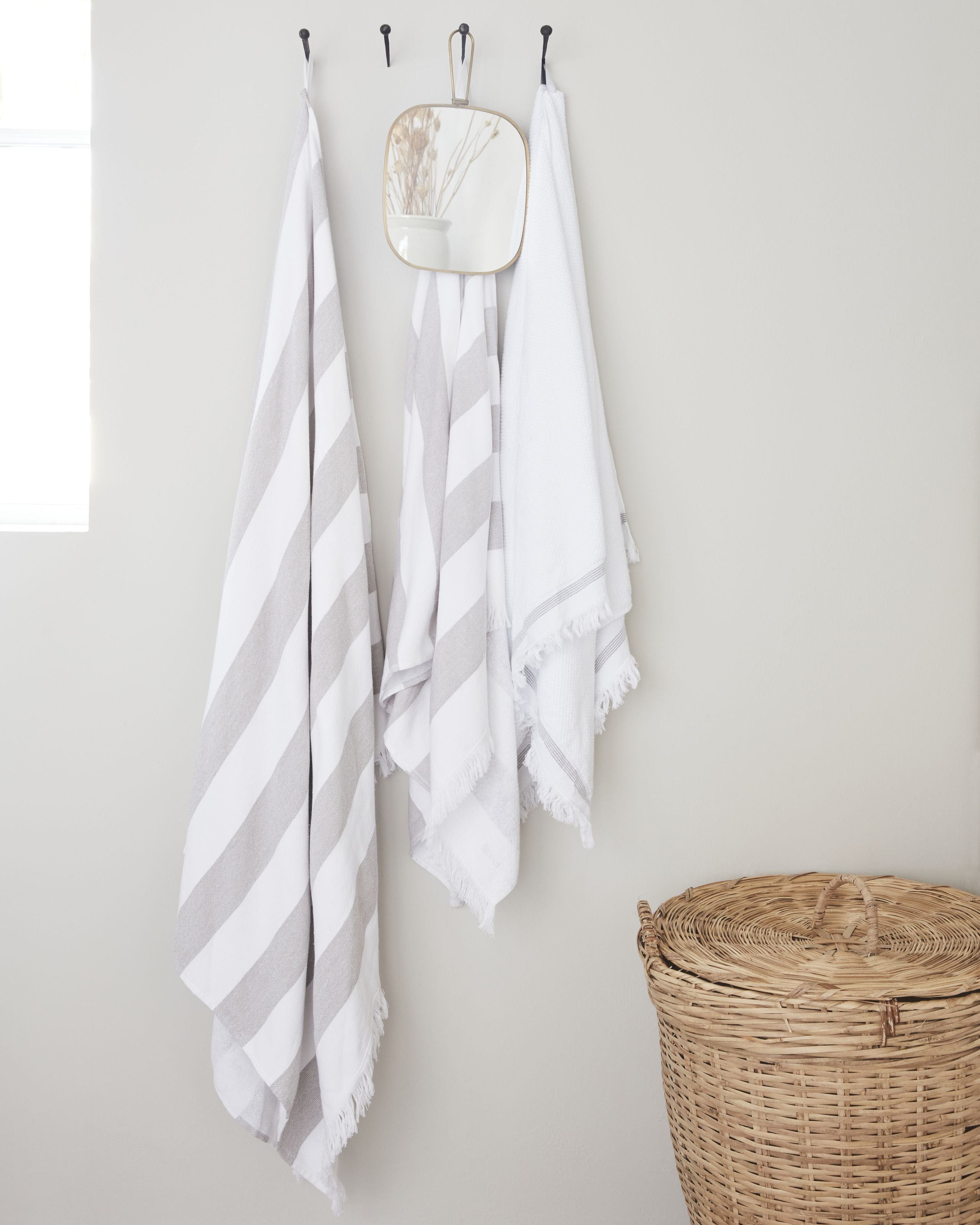 [product_category]-Meraki Barbarum Towel 100x180 Cm, White And Brown Stripes-Meraki-5707644789449-361320053-MER-6