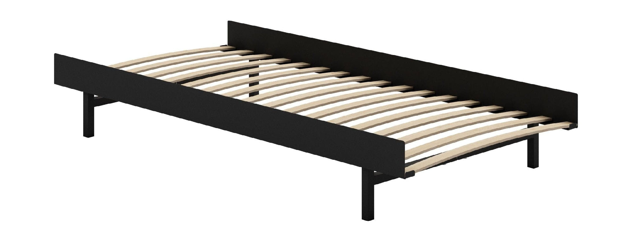 [product_category]-Moebe Bed With Bed Slats 90 Cm, Black-Moebe-5713520009211-BD90SLBL-MOE-5