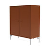 Montana Cover Cabinet With Legs, Hazelnut/Matt Chrome