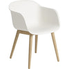 Muuto Fiber Armchair Træben Fiber Sæde, Hvid/Eg