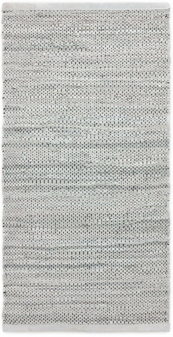 Rug Solid Leather Tæppe Light Grey, 75 x 300 cm