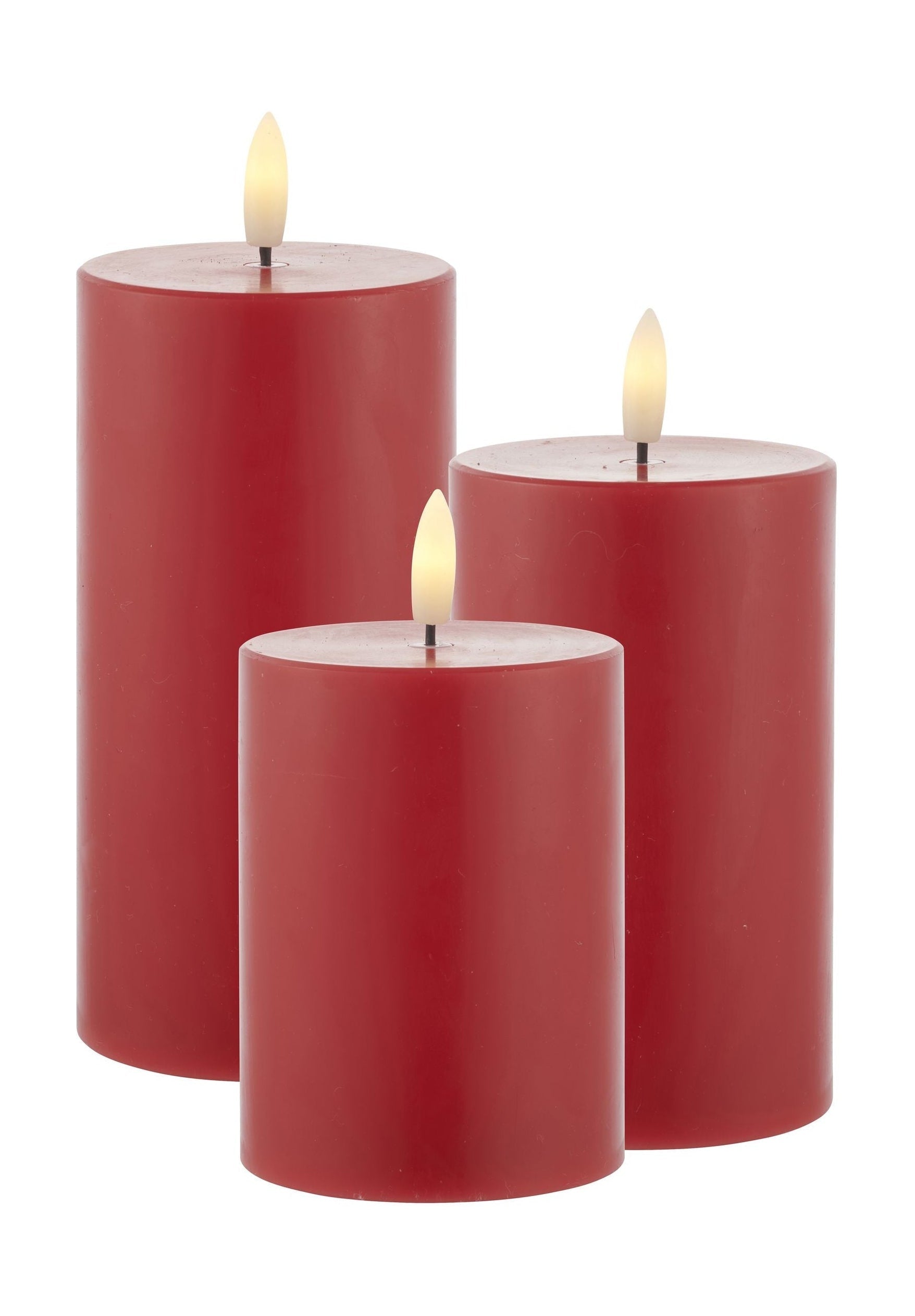 [product_category]-Sirius Sille Led Candle 3 Pcs ø7,5x10/12,5/15 Cm, Red-Sirius-5707310807033-80703-SIR-1