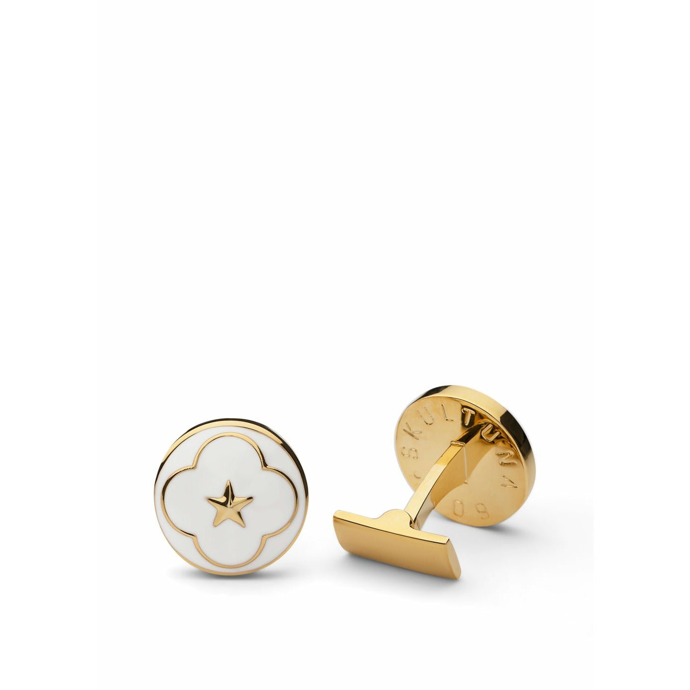 [product_category]-Skultuna Polar Star Cufflink ø1,7 Cm, White-Skultuna-7340037803582-2020-SKU-1