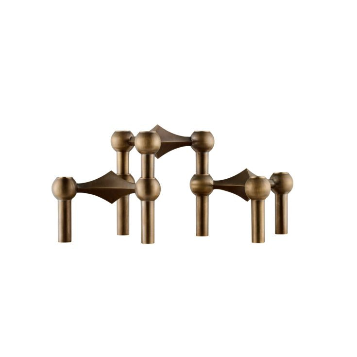 [product_category]-Stoff Nagel Candle Holder (Set With 3 Pcs), Bronzed Brass-STOFF Nagel-5745000848140-9039-STO-1