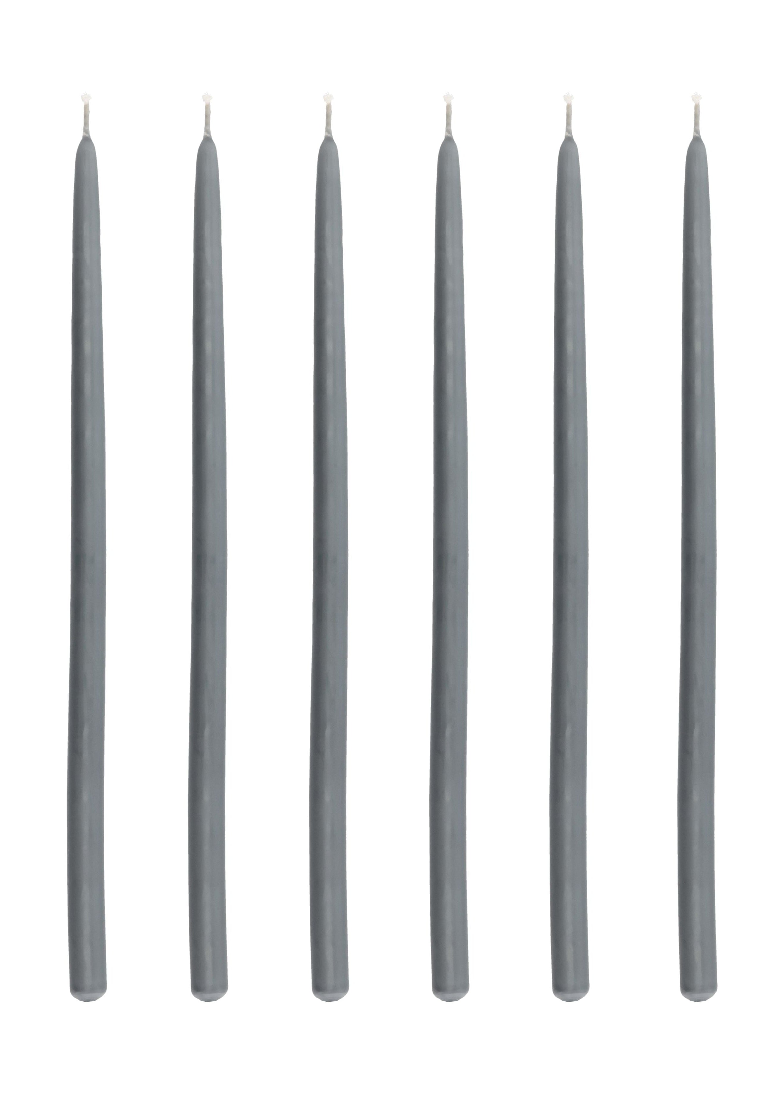 [product_category]-Villa Collection Altri Pointed Candle Set Of 6 øx H 1,2x30, Dark Grey-Villa Collection-5722000294160-29416-VIL-2