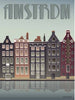 Vissevasse Amsterdam Canal Houses Plakat, 15X21 Cm