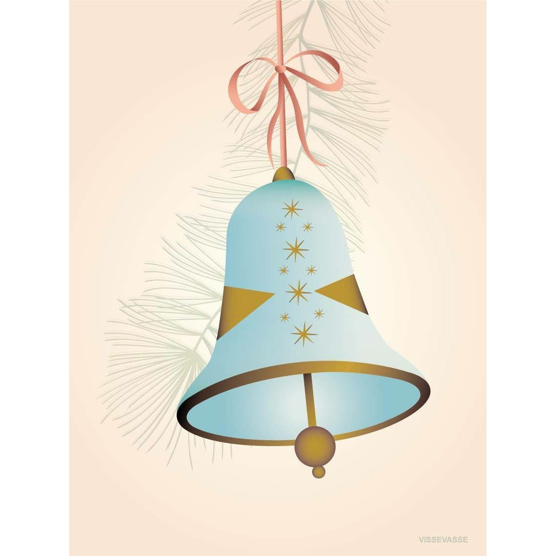 [product_category]-Vissevasse Christmas Bell Greeting Card 15 X21 Cm, Blue-Vissevasse-5713138611615-F-2016-116-S-VIS-2