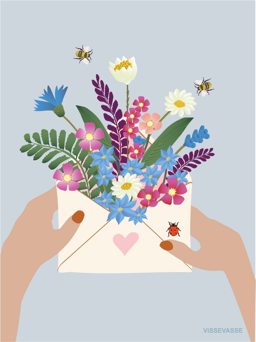 [product_category]-Vissevasse Flowers In Envelope Greeting Card A7-Vissevasse-5713138302957-F-2023-029-XX-VIS-1