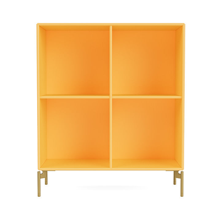 Montana Show Bookcase With Legs, Acacia/Brass