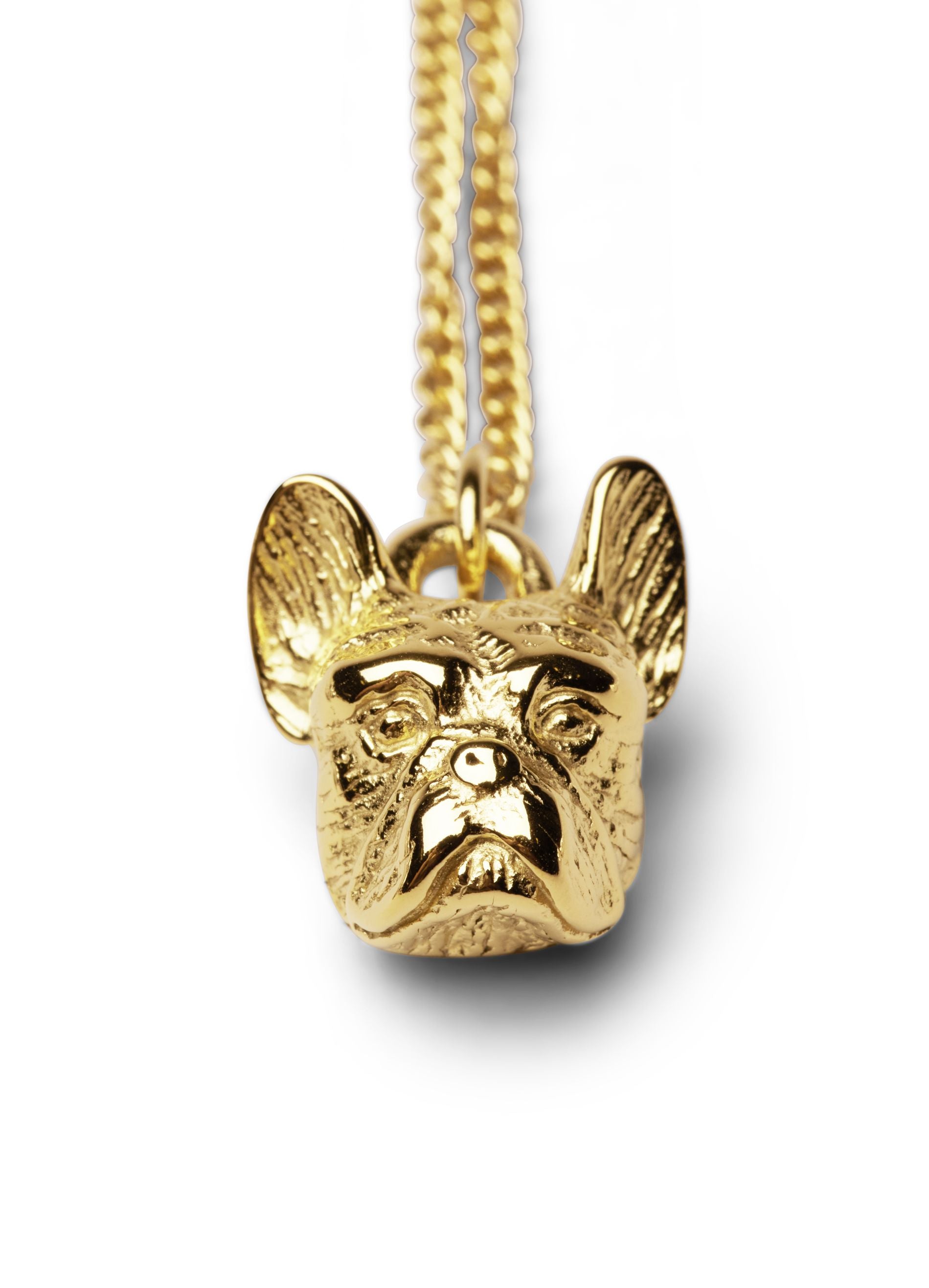 Skultuna French Bulldog halskæde, guldbelagt