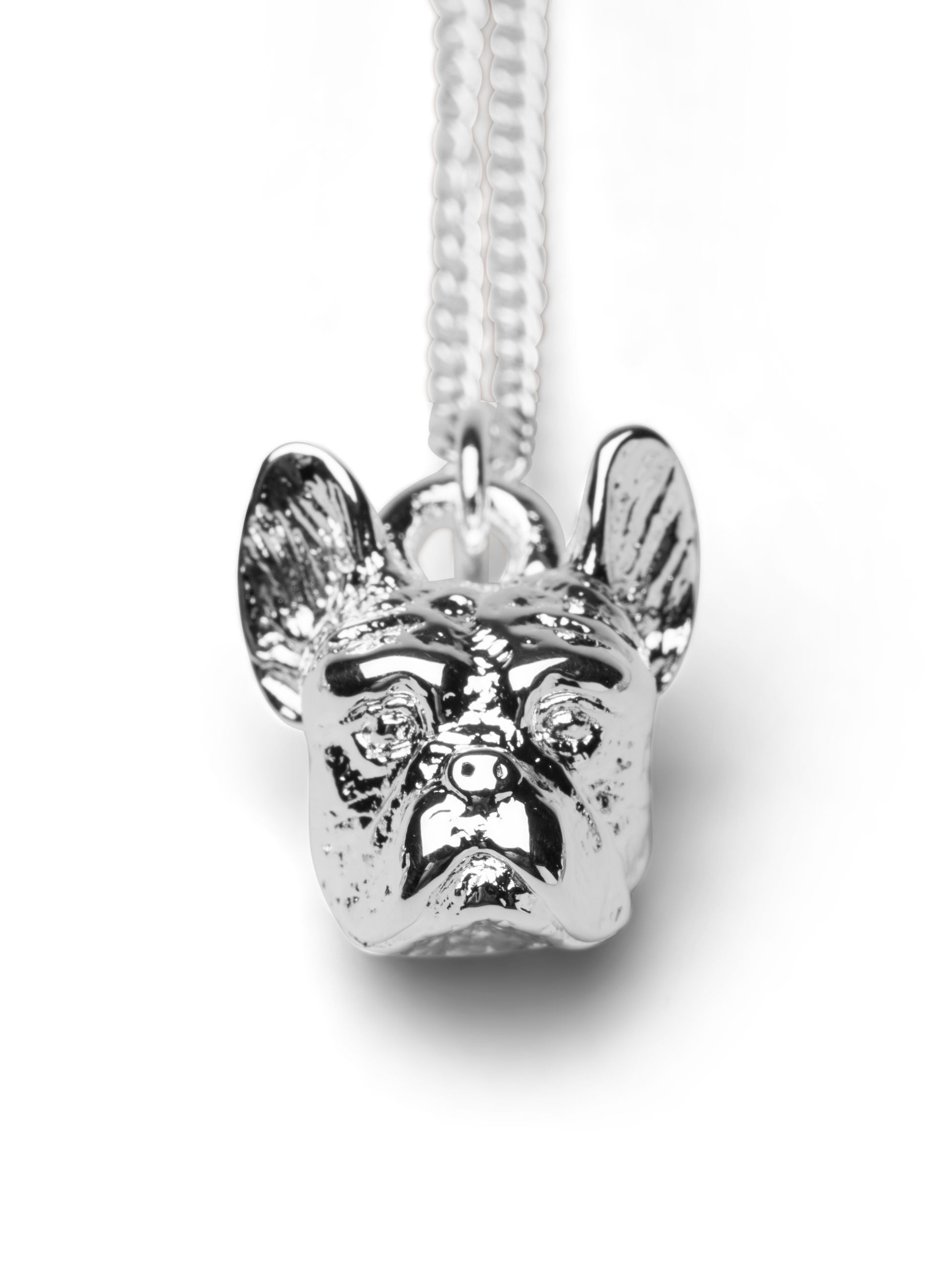 Skultuna French Bulldog halskæde, sølvbelagt