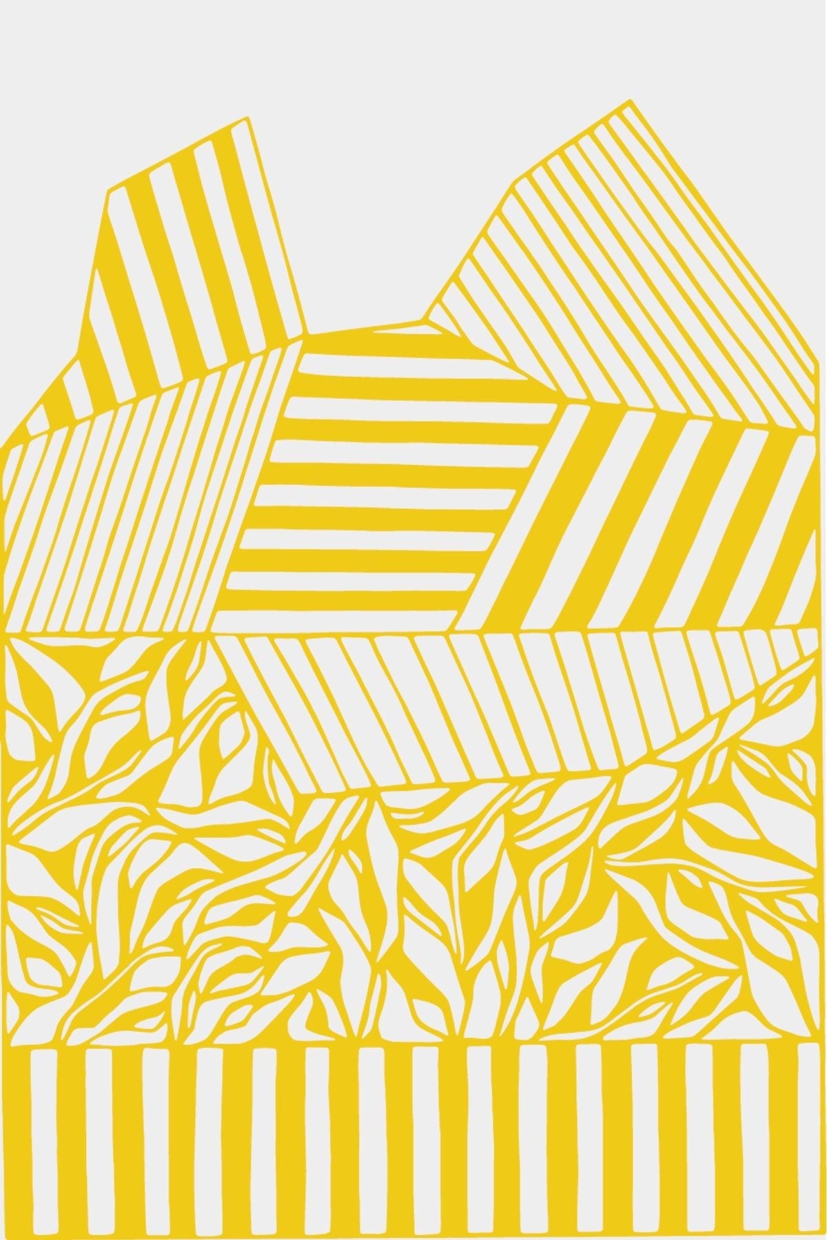 Studio About Papercut A3 Geometrisk rektangel, majs gul