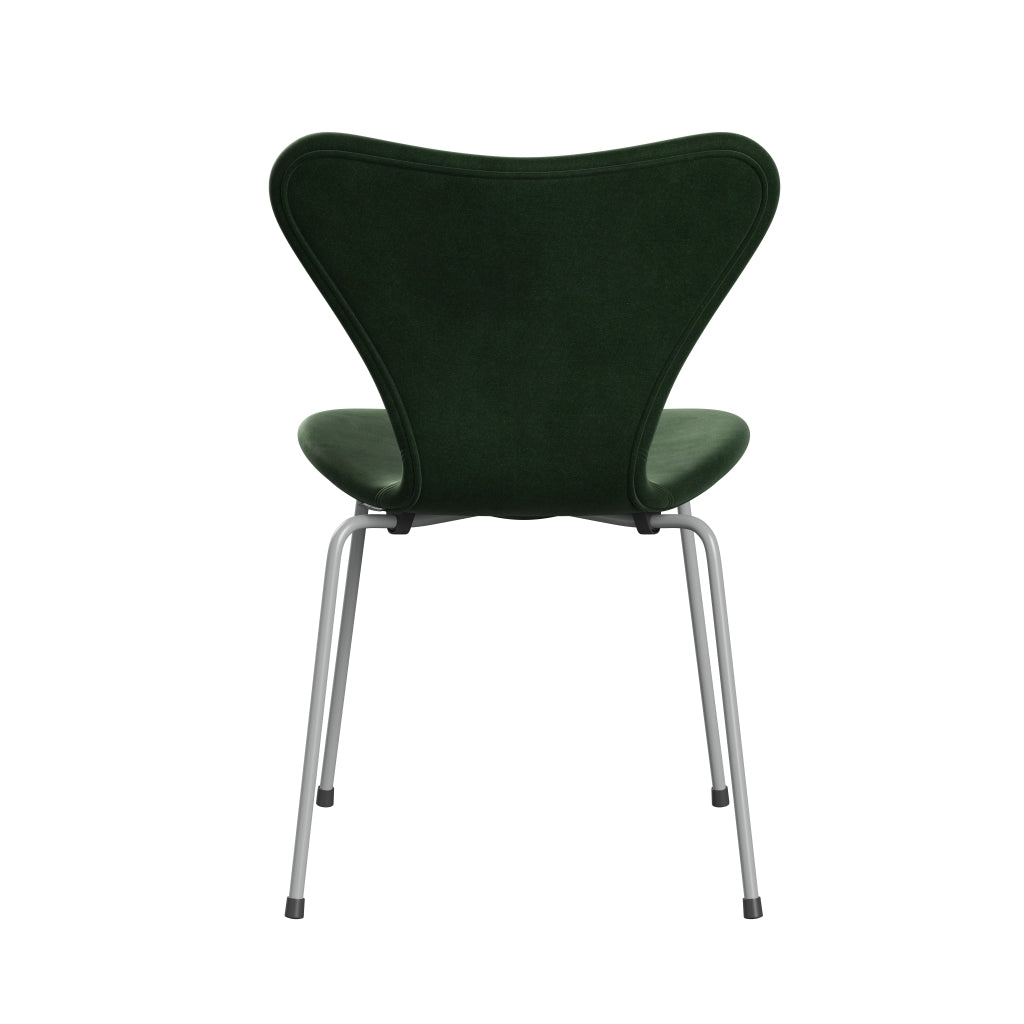 Fritz Hansen 3107 Chair Full Upholstery, Nine Grey/Belfast Velvet Forest Green